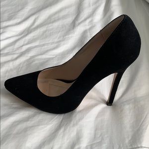 Black suede heels